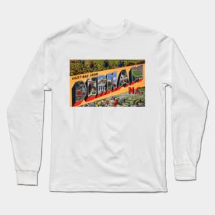 Greetings from Durham, NC - Vintage Large Letter Postcard Long Sleeve T-Shirt